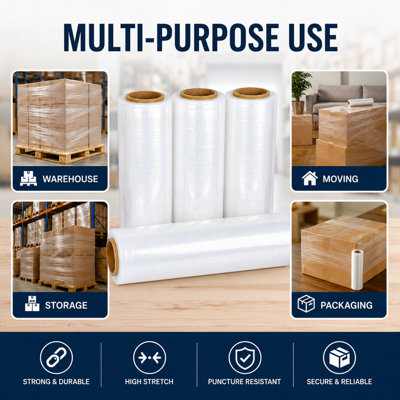 Grace Clear Pallet Stretch Wrap 23 Micron 500mm x 300m - Single Roll