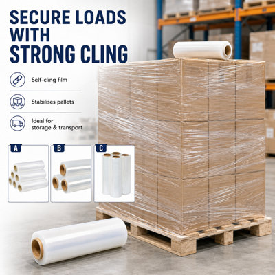 Grace Clear Pallet Stretch Wrap 23 Micron 500mm x 300m - Single Roll