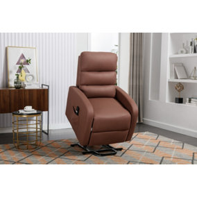 Grace Electric Fabric Single Motor Rise Recliner Lift Mobility Tilt Chair (Brown)