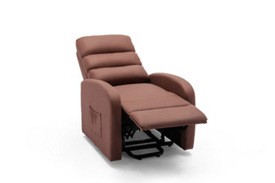 Grace Electric Fabric Single Motor Rise Recliner Lift Mobility Tilt Chair (Brown)