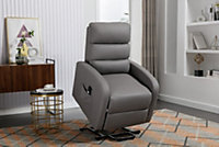 GRACE ELECTRIC FABRIC SINGLE MOTOR RISE RECLINER LIFT MOBILITY TILT CHAIR (Grey)