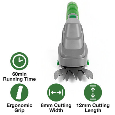 Gracious Gardens Cordless Handheld Hedge Trimmer 2 in 1 Topiary Shears 7V Li Ion Rechargeable Battery