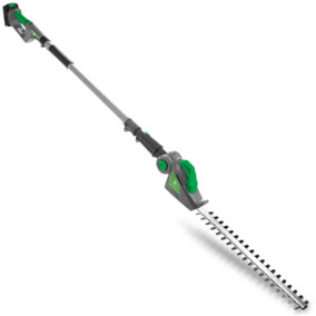 Gracious Gardens Cordless Long Reach Hedge Trimmer 18V Li-Ion 2.4m Hedge Cutter with Battery Shoulder Strap & Charger Included