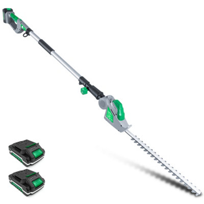 Gracious Gardens Cordless Long Reach Telescopic Hedge Trimmer 18V Li Ion Battery