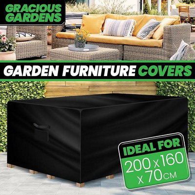 Gracious Gardens Patio Cover Rectangular 200x160x70cm Weatherproof Outdoor Garden Furniture Cover