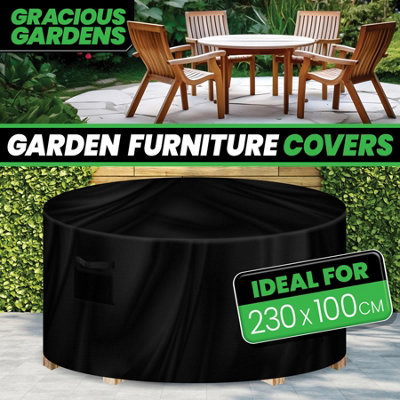 Gracious Gardens Patio Cover Round 230x100cm Weatherproof Outdoor Garden Furniture Cover