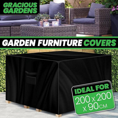 Gracious Gardens Patio Cover Square 200x200x90cm Weatherproof Outdoor Garden Furniture Cover