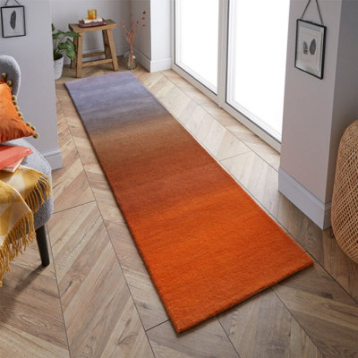 Gradient Ombre Wool Runner Rug in OM23 Multi - 60x230cm | DIY at B&Q