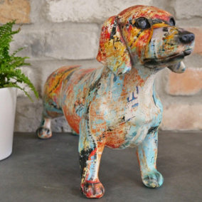 Graffiti Standing  Sausage Dog Ornament