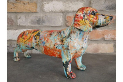 Graffiti Standing  Sausage Dog Ornament