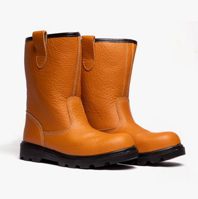 Grafters Grafters M021B Mens Rigger Safety Boots Tan - uk-size-15 Light ...