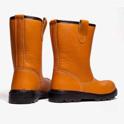 Grafters Grafters M021B Mens Rigger Safety Boots Tan - uk-size-7 Light ...