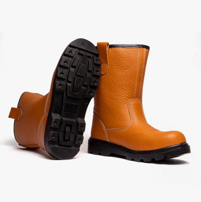 Grafters Grafters M021B Mens Rigger Safety Boots Tan - uk-size-8 Light ...