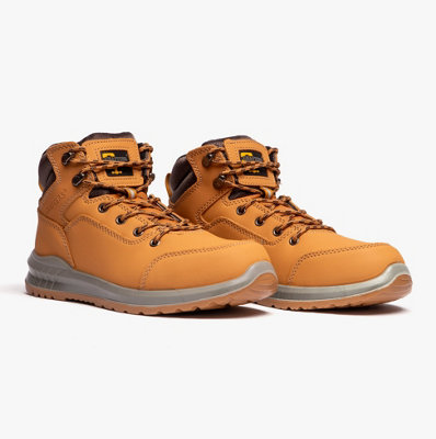 Grafters Grafters M513N Unisex Nubuck Steel Toe Boots Honey - uk-size-9 Yellow