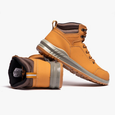 Grafters Grafters M513N Unisex Nubuck Steel Toe Boots Honey - uk-size-9 Yellow