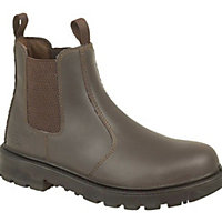 Grafters -GRINDER Safety Twin Gusset Dealer Boot, Brown Leather, 11 UK
