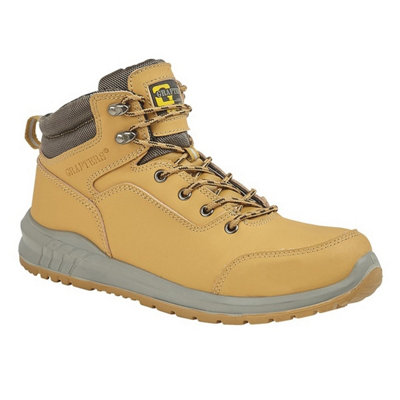 Grafters Mens Action Nubuck Safety Ankle Boots Honey (10 UK) | DIY at B&Q