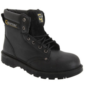 Grafters Mens Apprentice 6 Eye Safety Toe Cap Boots Black (11 UK)