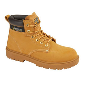 Grafters Mens Leather Safety Boots Honey (10 UK)