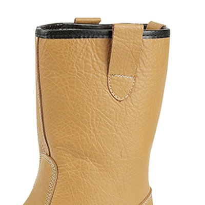 Grafters Mens Leather Safety Rigger Treaded Sole Toe Cap Boots Tan (7 UK)