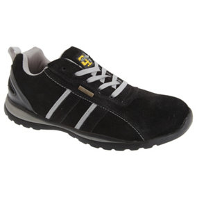 Grafters Mens Safety Toe Cap Trainer Shoes Black/Grey (10 UK)