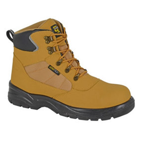 Grafters Mens Waterproof Nubuck Safety Boots Honey (10 UK)