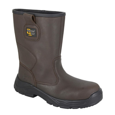 Grafters Mens Waterproof Safety Rigger Boots Brown (10 UK) | DIY at B&Q