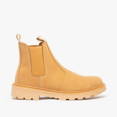 GRAFTERS Safety Chelsea Dealer Boots, Honey Nubuck, 14 UK