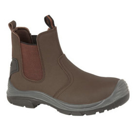 Grafters Steel Toe Safety Dealer Boots Brown (4 UK)