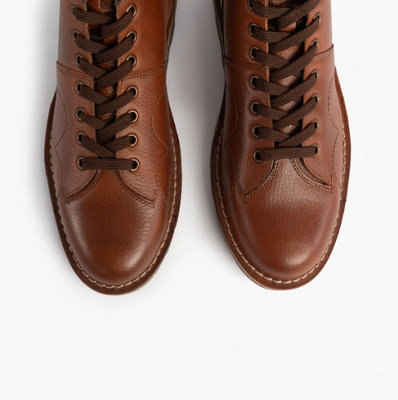 Grafters UNISEX Original Leather Monkey Boots Waxy Brown