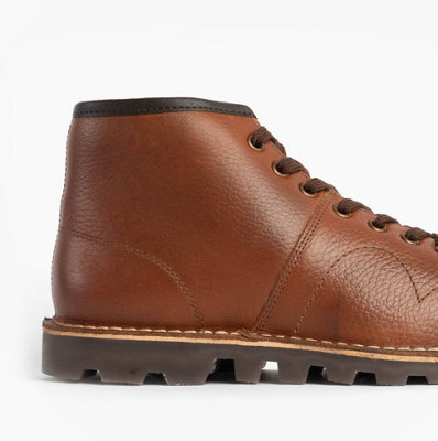 Grafters UNISEX Original Leather Monkey Boots Waxy Brown