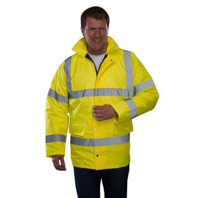 Grafters Unisex Safety Hi-Visibility Waterproof Motorway Jacket | DIY ...