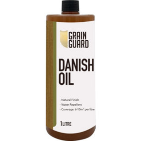 GRAIN GUARD Danish Oil - Seals & Protects with Satin Finish - Water Repellent - 1 Litre