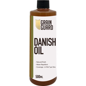GRAIN GUARD Danish Oil - Seals & Protects with Satin Finish - Water Repellent - 500ml
