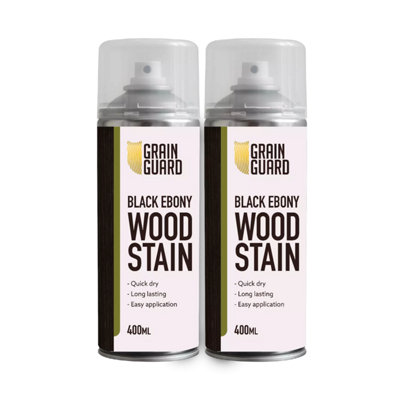 Grain Guard Water Based Wood Stain Spray - Black Ebony - 400ml - 2-Pack