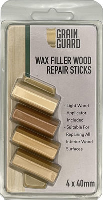 GRAIN GUARD Wax Filler Wood Repair Sticks - Light Wood - 4 x 40mm