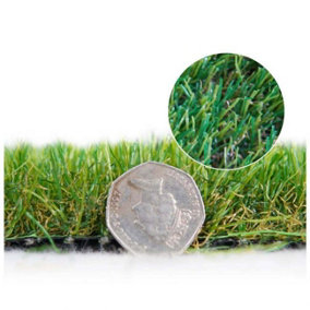 Granada 35mm Outdoor Artificial Grass, Value For Money,Fake Grass For Patio Garden-13m(42'7") X 4m(13'1")-52m²