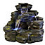 Granadas Rock Effect Water Feature - Mains Powered - Resin - L63 x W70 x H61 cm