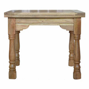 Granary Royale Turned Leg Butterfly Dining Table - Mango Wood - L90 x W90 x H76 cm - Oak-Ish