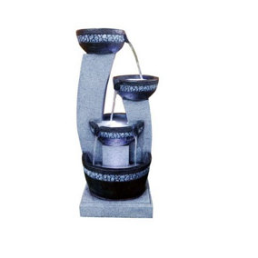 Grand Kantheros Contemporary Water Feature - Mains Powered - Resin - L35 x W40 x H91 cm