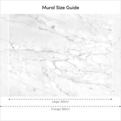 Grand Marble Mural in White and Grey (300cm x 240cm)
