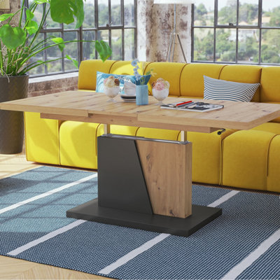 Grand Noir 2 in 1 Extending Coffee / Dining Table - Artisan Oak / Anthracite