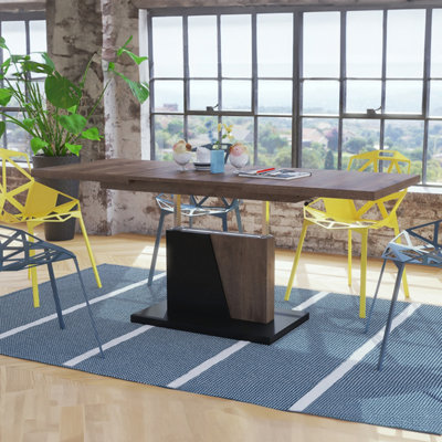 Grand Noir 2 in 1 Extending Coffee / Dining Table - Brown Oak / Black