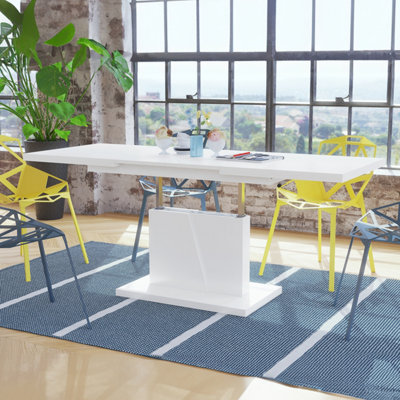 Grand Noir 2 in 1 Extending Coffee / Dining Table - Concrete / White