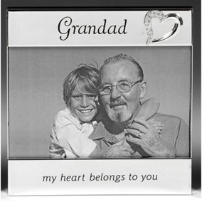 Grandad 'My heart belongs to you' Silver Message Band Photo Frame
