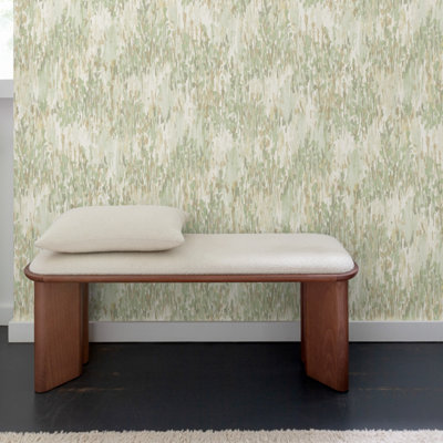 Grandeco Abstract Grasses Textured Wallpaper, Neutral Green
