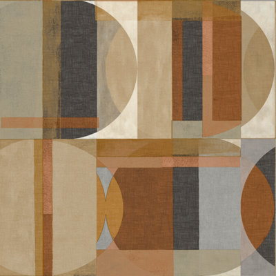 Grandeco Abstract Retro Sojo Textured Wallpaper,  Brown