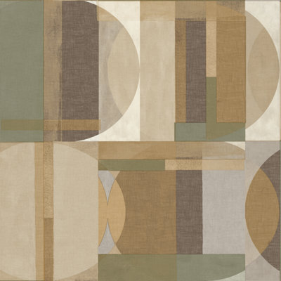 Grandeco Abstract Retro Sojo Textured Wallpaper,  Green