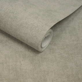 Grandeco Alba Plaster Plain Textured Wallpaper, Sage Green