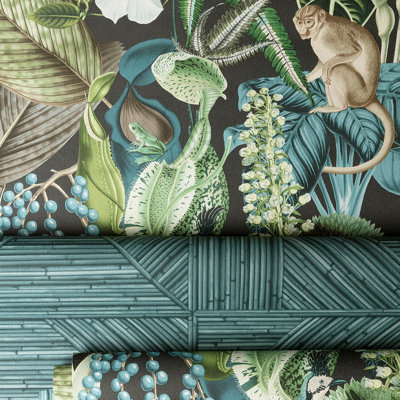 Grandeco Amazonica Botanical Wildlife Jungle Textured Wallpaper